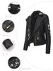 Embroidered Leather Jacket with Diagonal Zipper, Long Sleeved Spring and Autumn Jacket, European Women's Motorcycle Jacket