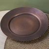 Round Shape Copper Snack Tray,Retro Engraving Luster Hammer Texture Home Food 28 Cm Plate,Cheese Fruit Disc Table Decorationk