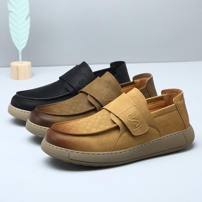 2025 nieuwe herfst ademende one-pedal lazy loafers heren mode trend leer voet casual leren schoenen