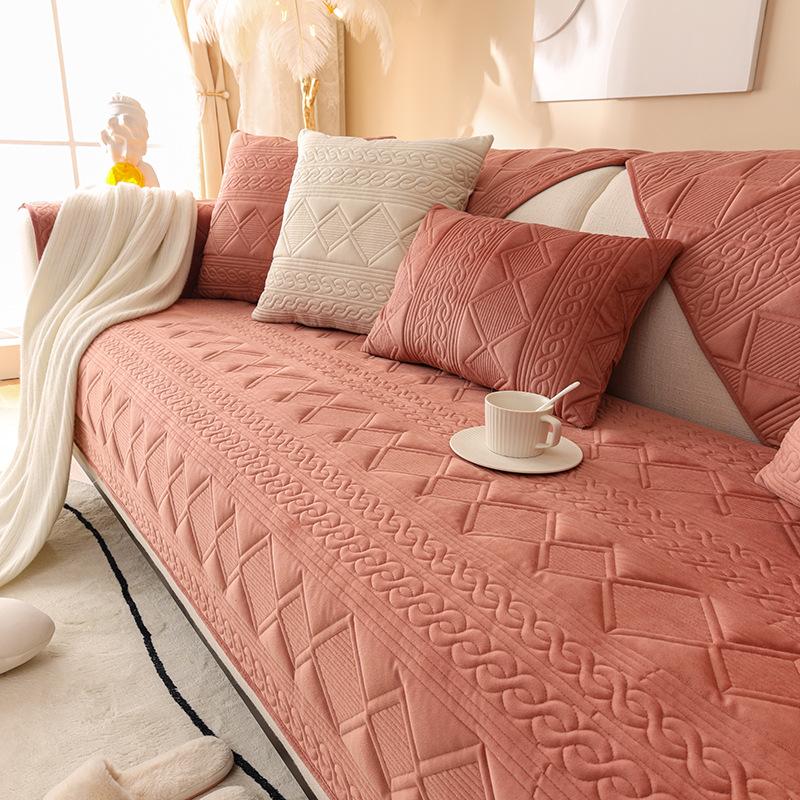 Jacquard Sofa Cushion Universal Plush Fabric Non-Slip Sofa Cover All-Inclusive Sofa Towel Seat Cushion Furniture Protection