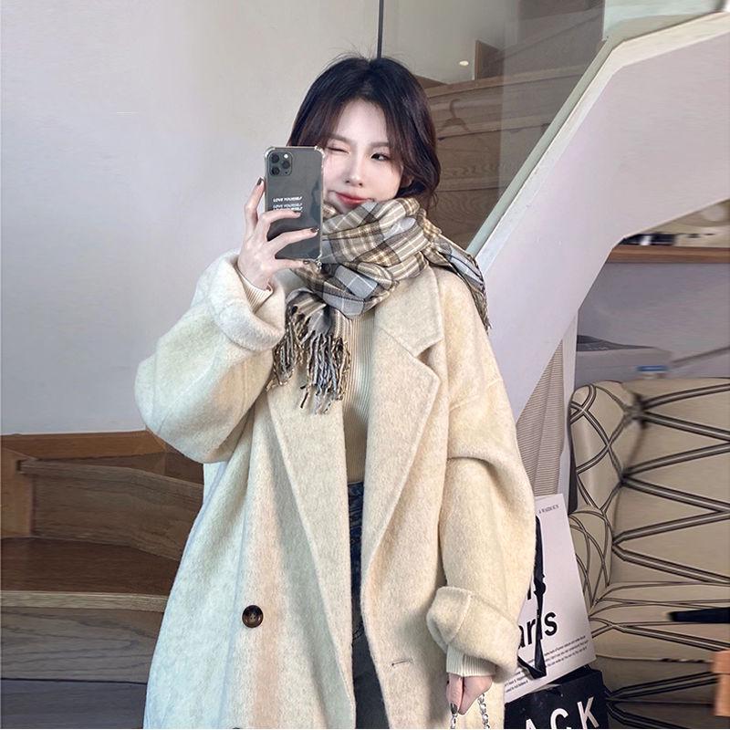 

Женское шерстяное пальто средней длины на флисовой подкладке Mélard 2025 - Осень/Зима, стиль Гонконга M (recommended for 115-125 catties)