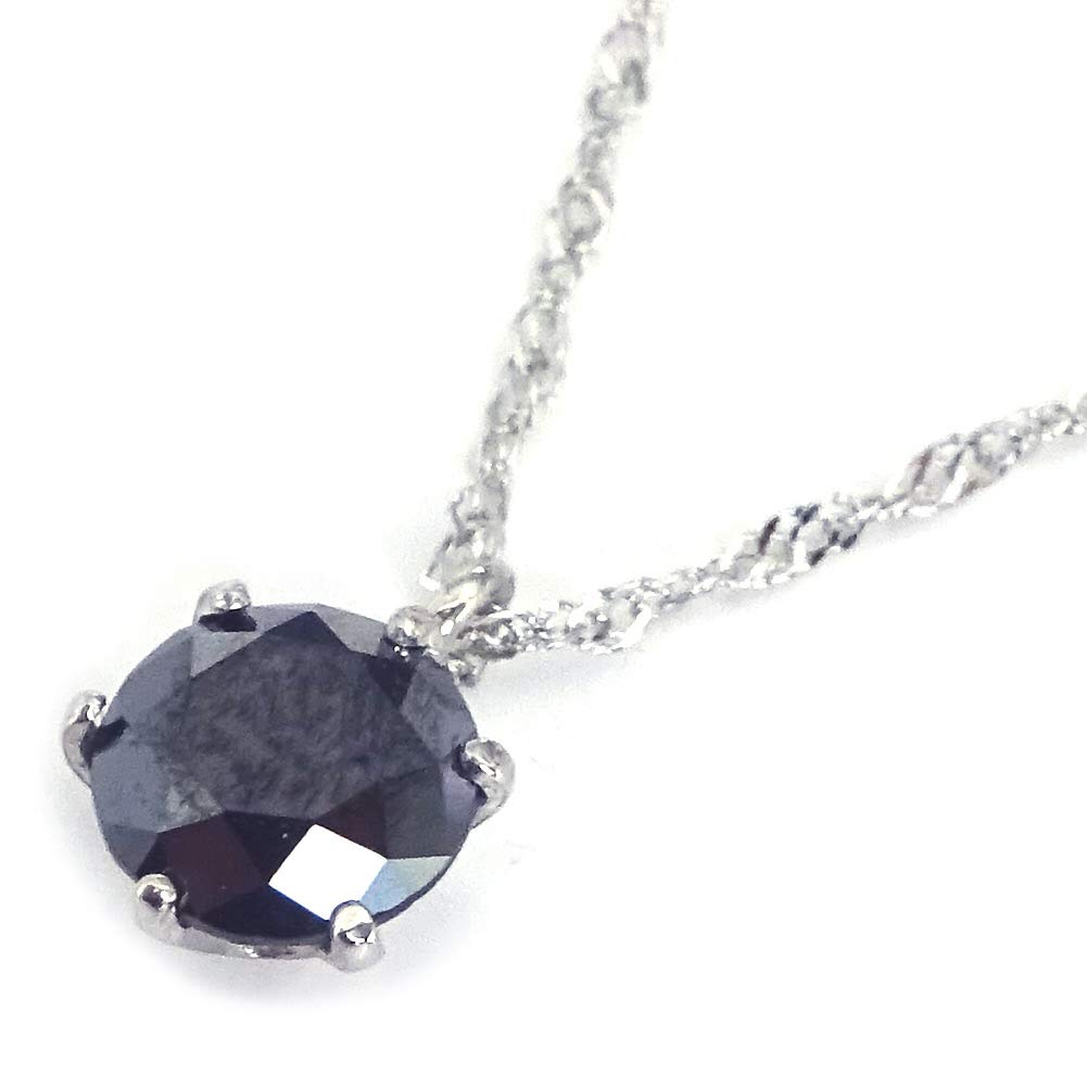 

Pure platinum PT natural black diamond large carat pendant necklace 4006 0.5 [gift wrapped]