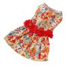 Floral Dog Dress Colorful Flower Pattern Soft Girls Puppy Clothes for Small Dogs Cats Wedding Valentines Daily Wearing S