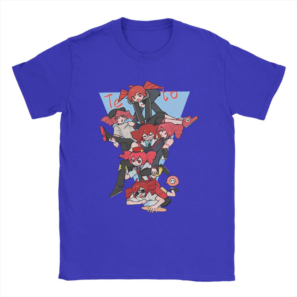 Anime Kasane Teto T-Shirt Hipster T-Shirty Krótki Rękaw Streetwear Topy Plaża Czysta Bawełna Okrągły Dekolt Oversize Top T-Shirty