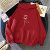 Autumn Winter Hoodies Sportwear Women's Hoodie Pullover Sweatshirt Stylish Flower Print With Thick Long Sleeves Tops Loose