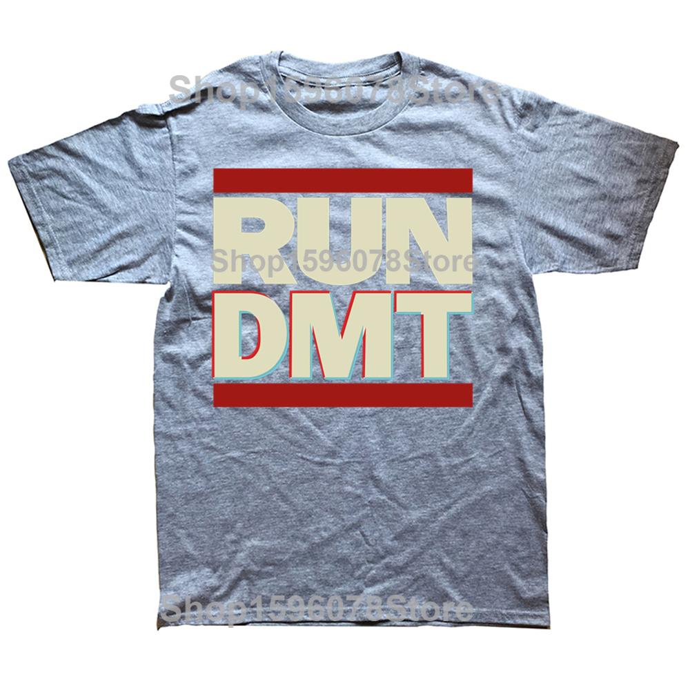 Lustiger Lauf Dmt Droge Psychedelische Grafik T-Shirts Herren Damenmode Lässiges T-Shirt 100% Baumwolle Lockeres Übergroßes T-Shirt