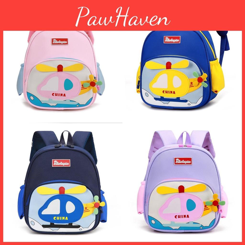 Airplane Letter Pattern Cartoon School Backpack With Lightweight Nylon Material