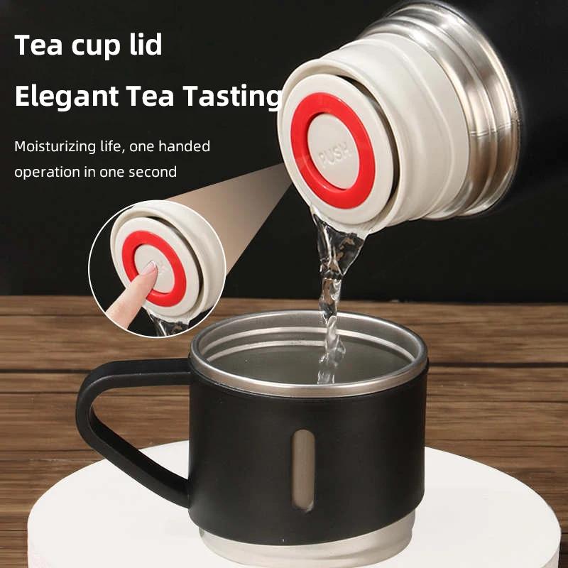 304 Nerezová termoska šálek na kávu 500ml vakuová termoska Kancelářský obchodní styl přenosná skleněná láhev Dárková sada