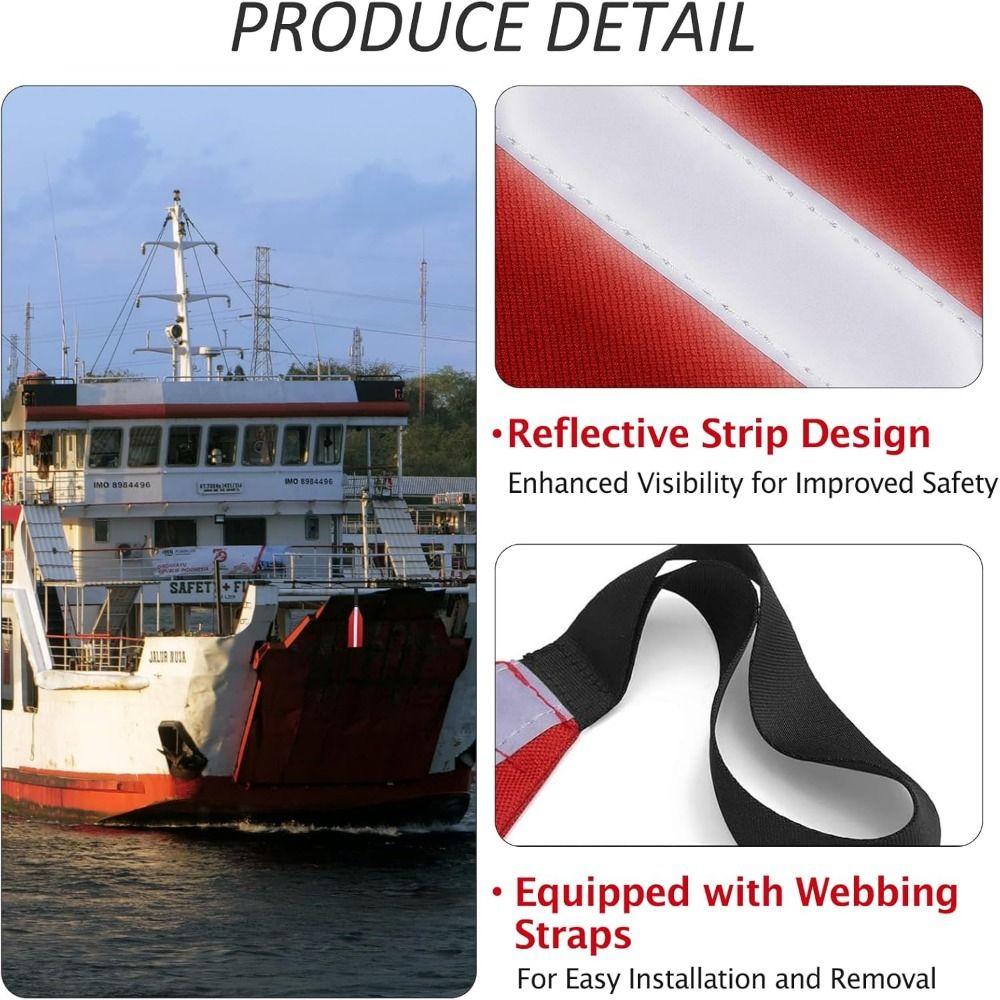 Reflective Strips Safety Travel Flag Red Reflective Safety Flag Kayak Safety Flag  Boating Fishing