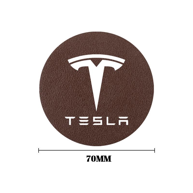 AND1 2Pcs Car Cup Mats Non-Slip Resistance Waterproof Bottle Pad For Tesla Model 3 Model S Model X Model Y Cybertruck Roadster SpaceX