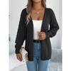 Early Autumn Casual Hollowed-out Lantern Long-sleeved Cardigan Sweater Mid-length Coat Women's Clothing