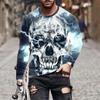 Men Spring Autumn T Shirt Round Neck Long Sleeves Top Men's Sport Wear Plus Size Vintage 3d Print Pullover
