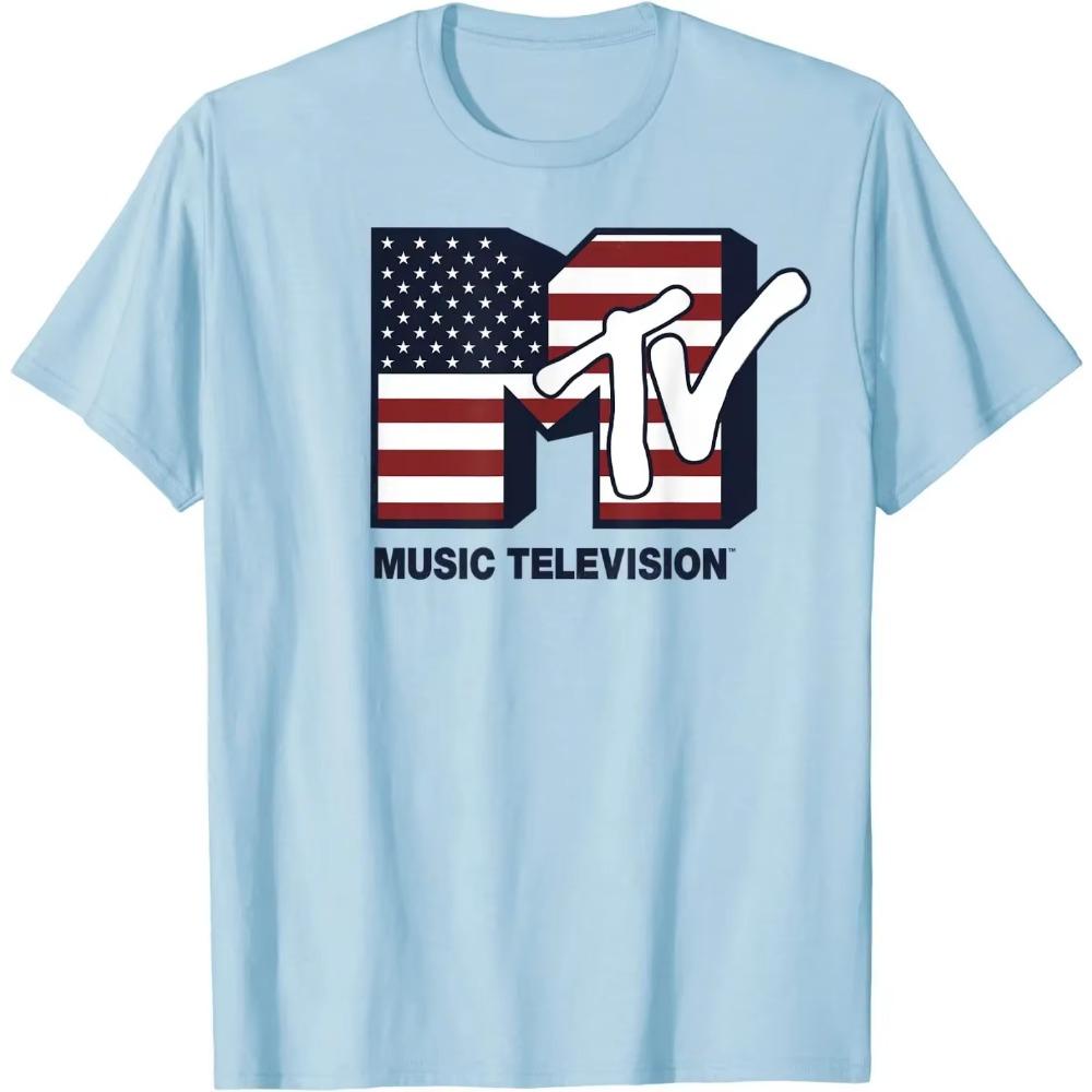 MTV Logo American Flag Graphic T-Shirt