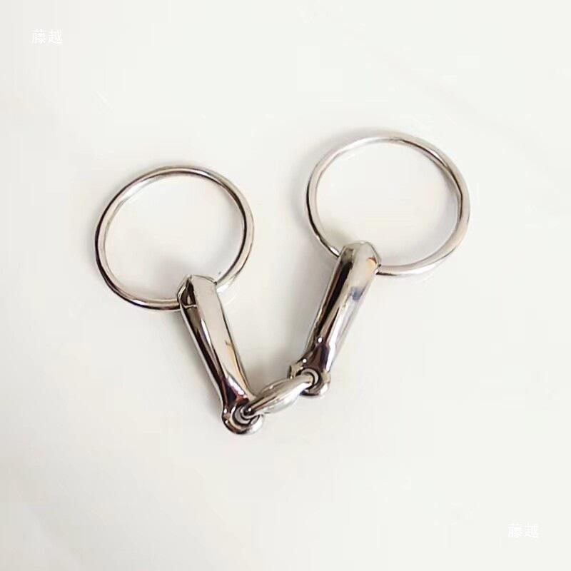304 Stainless Steel Large Mouth Bridoon Horse Bit - Three-Piece Snaffle with O-Ring Ring for Mongolian Horses
