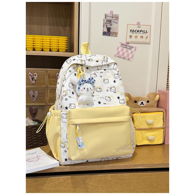 Schoolbag French Cream Wind Girl Cute Cartoon Backpack Primary and Secondary School Campus Versatile School Bag Children's Lightweight Small Backpack