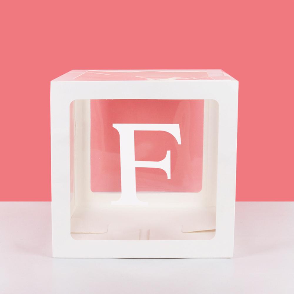 Runtow 1pc 25cm Transparent Letter Box ,Birthday Wedding Custom Name Balloon Box ,1st Birthday Party Decorations, Baby Shower