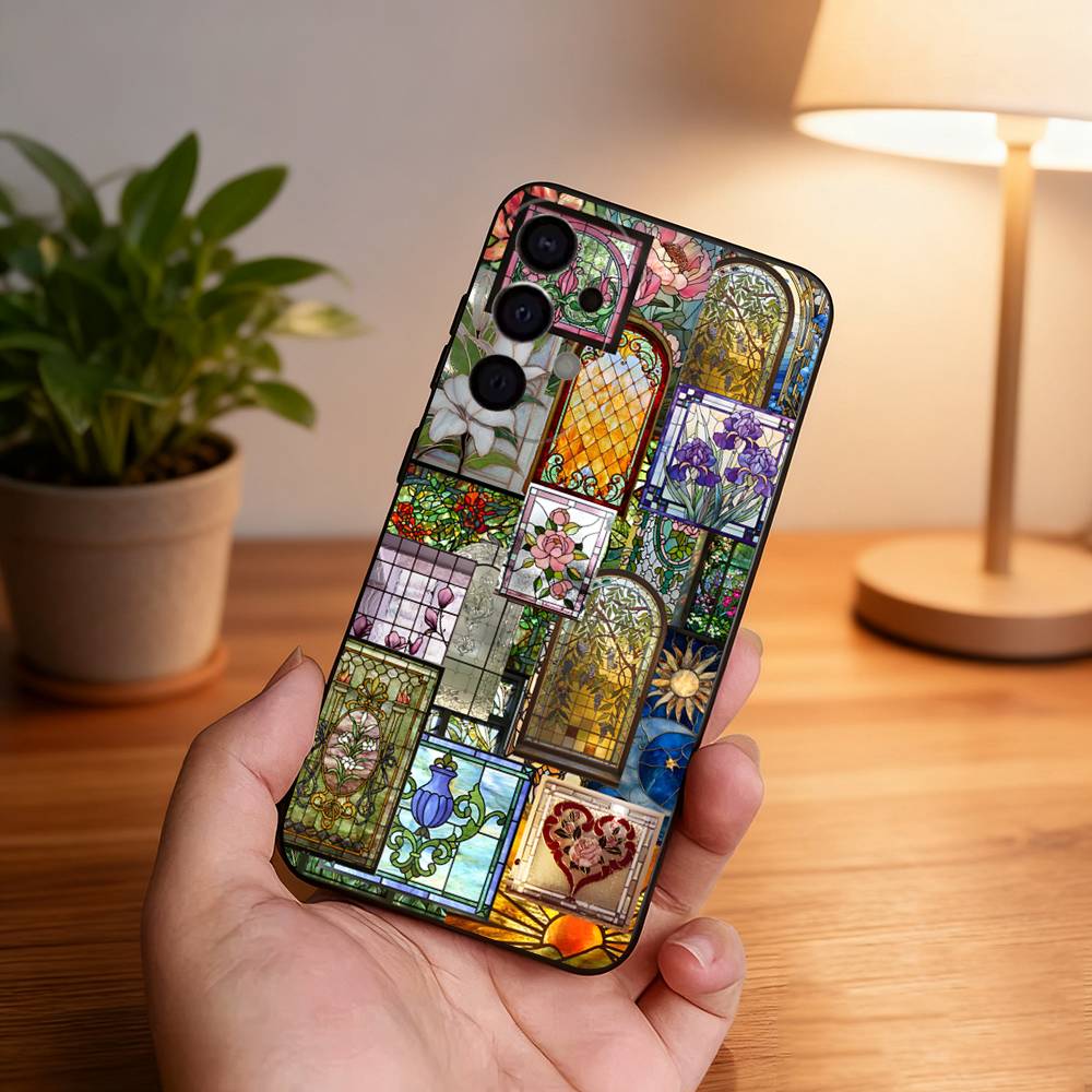 

M-Moroccan Tile Phone Case For Samsung S25,S24,S21,S22,S23,S30,Ultra,S20,Plus,Fe,Lite,5G Black Cover Samsung S21Ultra
