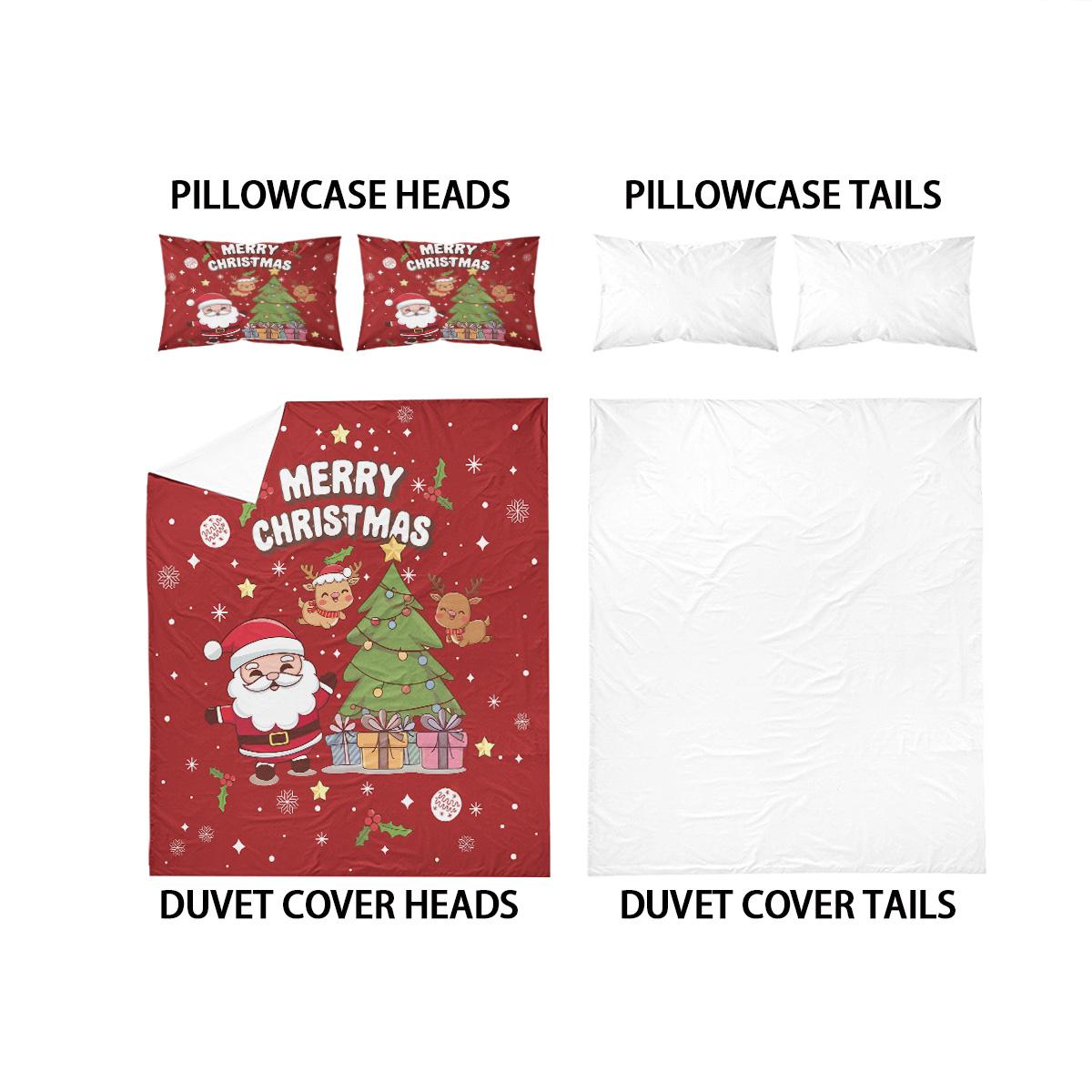 

Comforter 3Pcs Santa Claus Christmas Tree Print Coreless Duvet Set Bedroom Dormitory Bedding Decoration Comfortable Machine Washable Comforter (quilt)-EU Single(135*200cm)3pcs