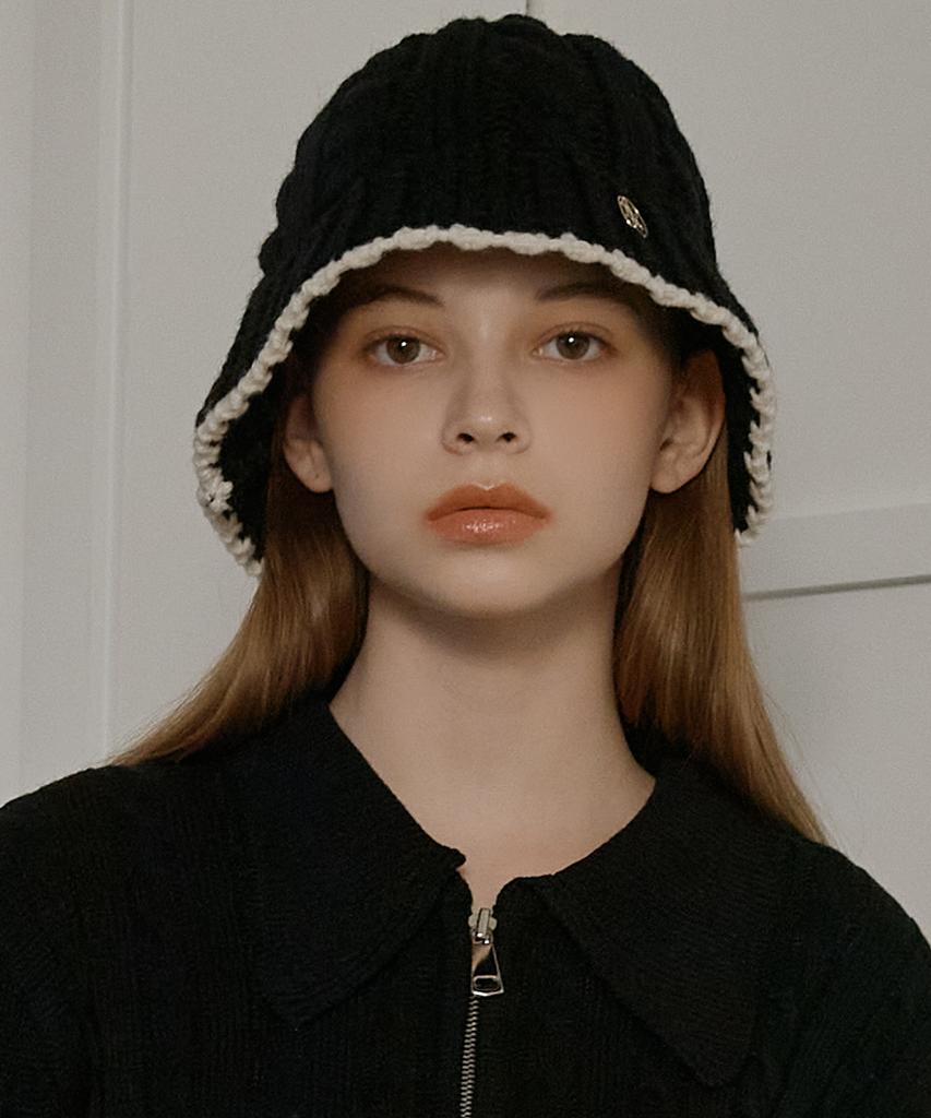 ANOETIC Anc Wool Twisted Bucket Hat_Black