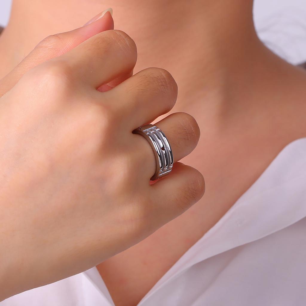 Acciaio Inossidabile Skyrim Anello di Atlantide Uomo Donna Moda Minimalista Anelli per Coppia Fedina Gioielli per Anniversario Regalo Vendita all'Ingrosso