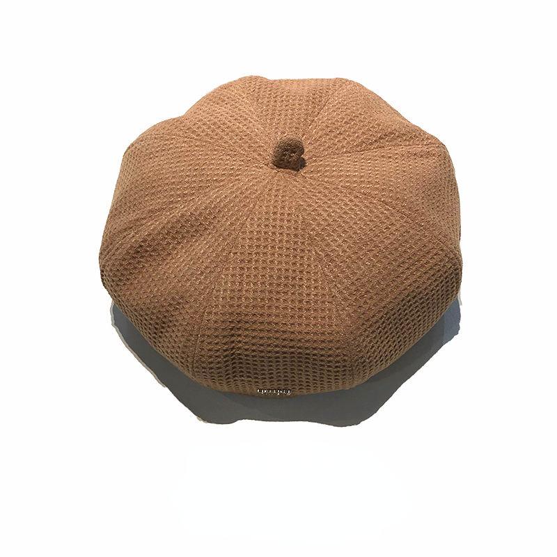 

Сплошной цвет, восьмиугольная шляпа, женская весенне-осенняя винтажная модная кепка газетчика, уличный берет, элегантная хлопковая шапка художника, шапка 54-59cm хаки