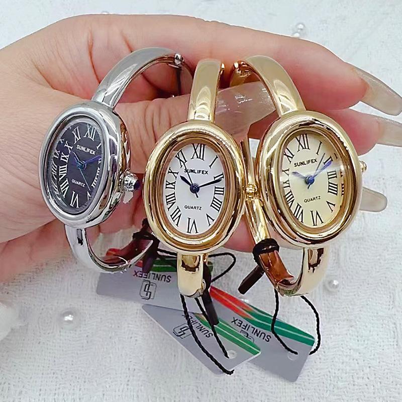 Luxury Brand Women Rome Dial Quartz Watch Fashion Gold Colors Bangle Wristwatch Relogio Feminino Dropshipping Gifts Montre Femme
