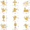 Mi Bautizo Party Decoration Baptism Decorations 24pcs Hanging Swirls Decoration God Bless Angel Gold Party Ceiling Decor Banner Supplies Baby Shower