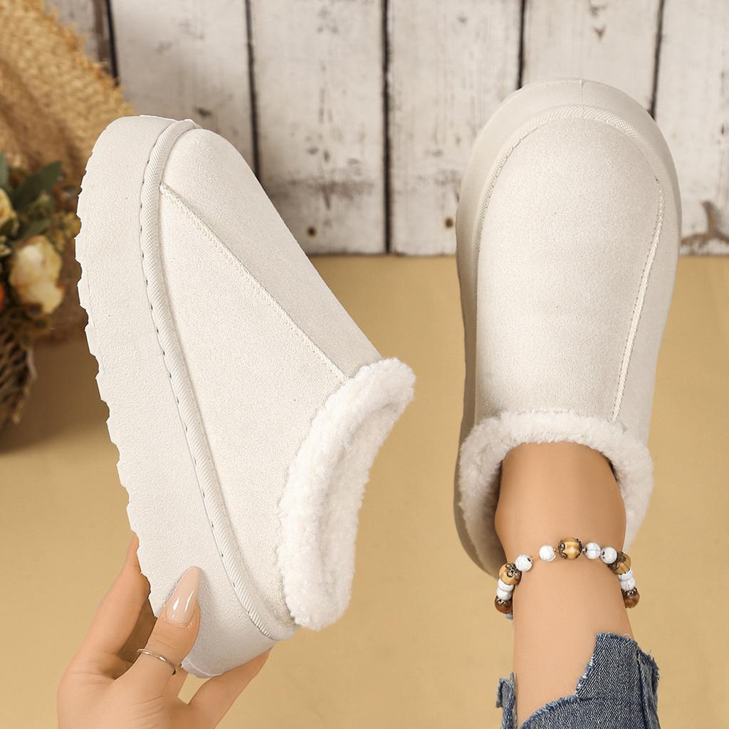 Inner height-increasing fluffy shoes for women's new winter high-end cotton shoes, fleece to keep warm, fairy evening wind single shoes, cotton 
