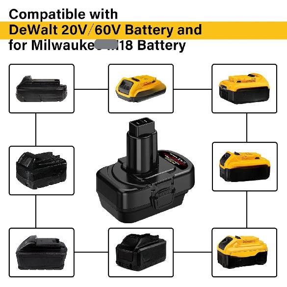 Battery Adapter for Dewalt 20v Convert To for Dewalt 12V-14.4V Ni-MH Battery, Convert for Dewalt 20v Battery To 12V-14.4 Ni-MH Battery Tools(Only