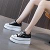 Women's Spring Fall White Sneakers Thick Bottom Muffin Inner Height Increase Rhinestone Decor Casual Sports Shoes