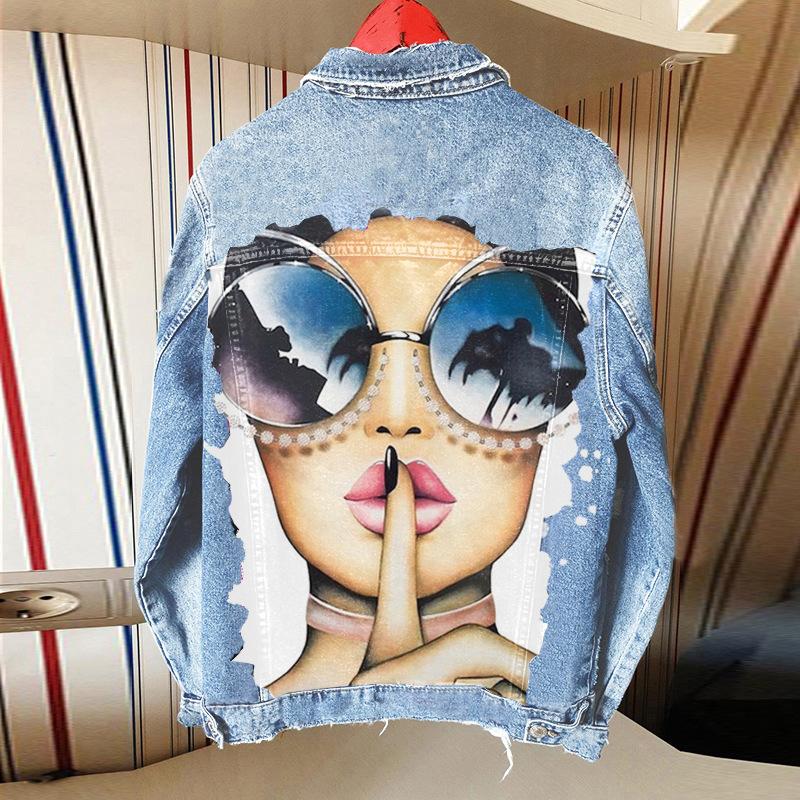 Urban girl European, American autumn and winter cross-border foreign trade casual denim jacket women's new spring and summer jacket 1493