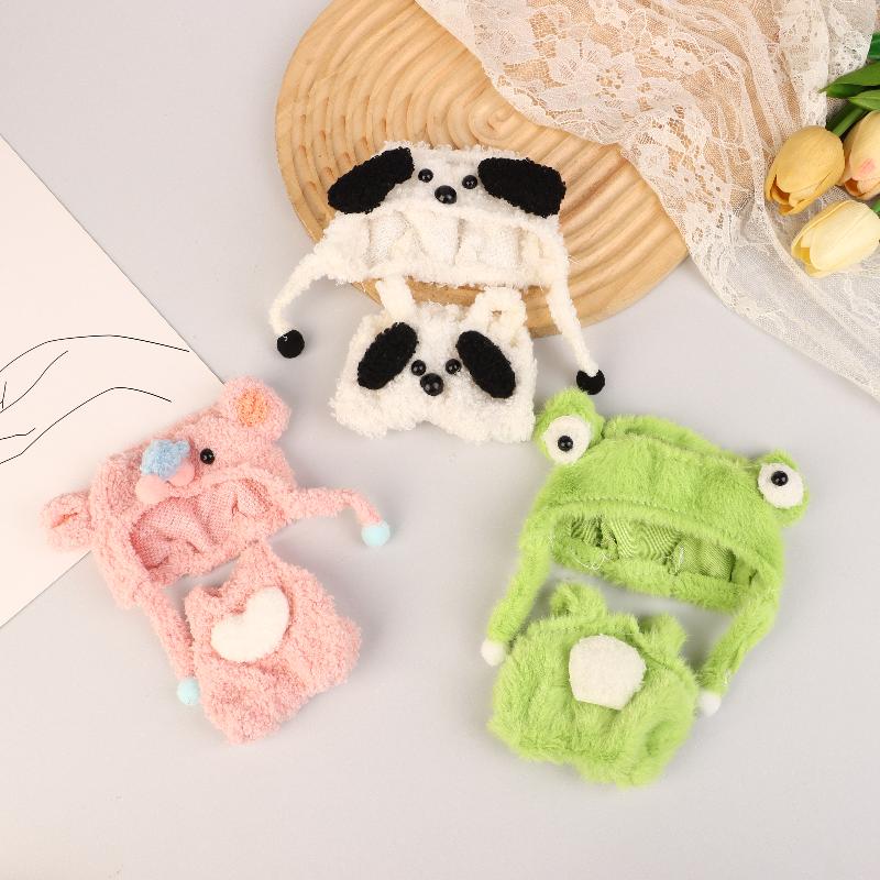 1 Satz Niedliche Puppe Plüsch Kleidung Anzug Für 17CM Puppe Polyester Mini Hut Und Kleine Kleidung Kinderspielzeug Dekoration Zubehör