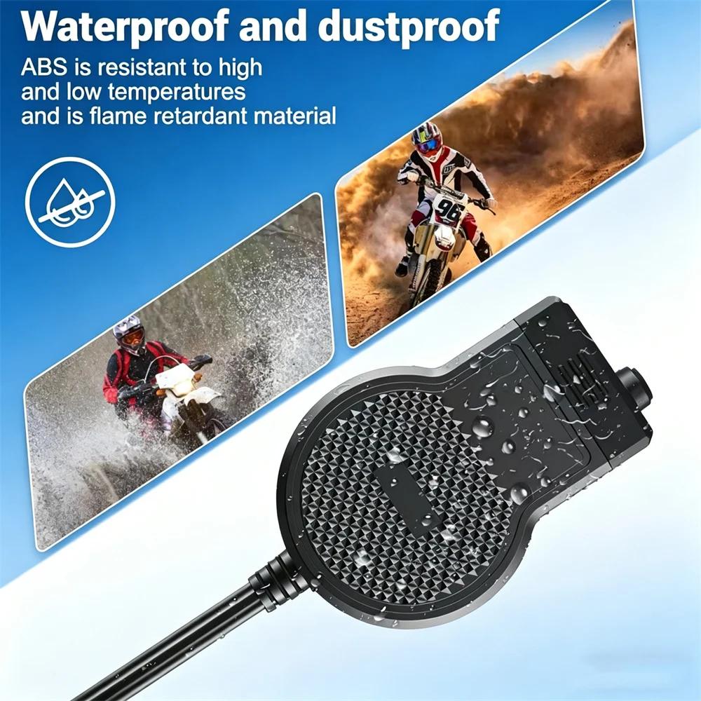 72W 12V Motorrad USB-Steckdose Typ-C Einziehbarer Ladeadapter Netzteil Doppelanschluss PD+QC3.0 mit Schalter Wasserdichtes Digitales Voltmeter