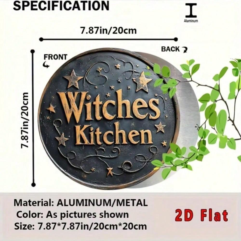 Vintage Metal Tin Witch Kitchen Wall Art Poster Halloween Home Decor Gift 20x20