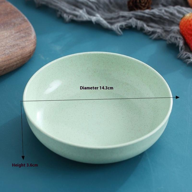 

5Pcs/Set Nordic Wheat Straw Plate Fruit Plate Vegetable Plate Tableware Plate зелений