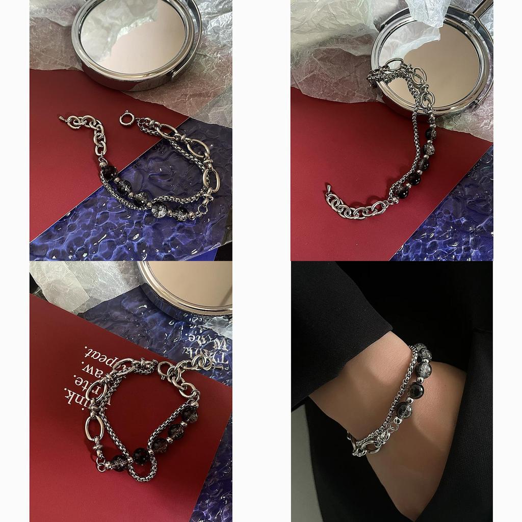 Titanium Steel Chain Bracelet For Men And Women Handmade Geometric Design Fashion Accessory