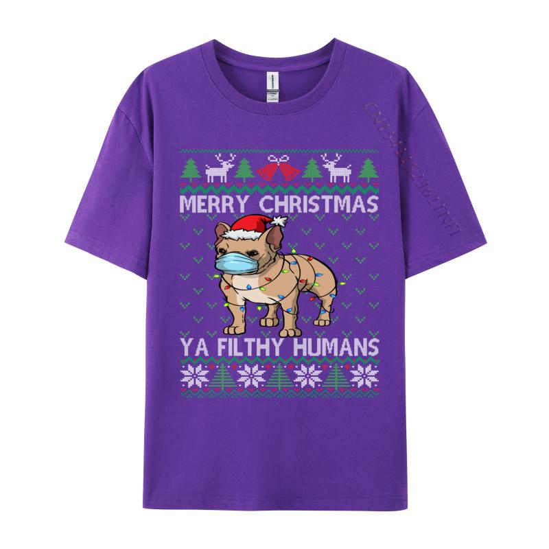 Merry Christmas Frenchie Dog Ugly Christmas French Bulldog TShirts High Quality Cotton TShirt Brand New Cool