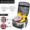 Grey Highland Yak Pattern Insulated Lunch Bag for Women Children Portable Food Boxes Thermal Lunch Box Tote