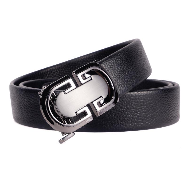 Men's Automatic Alloy Buckle Leather Belt