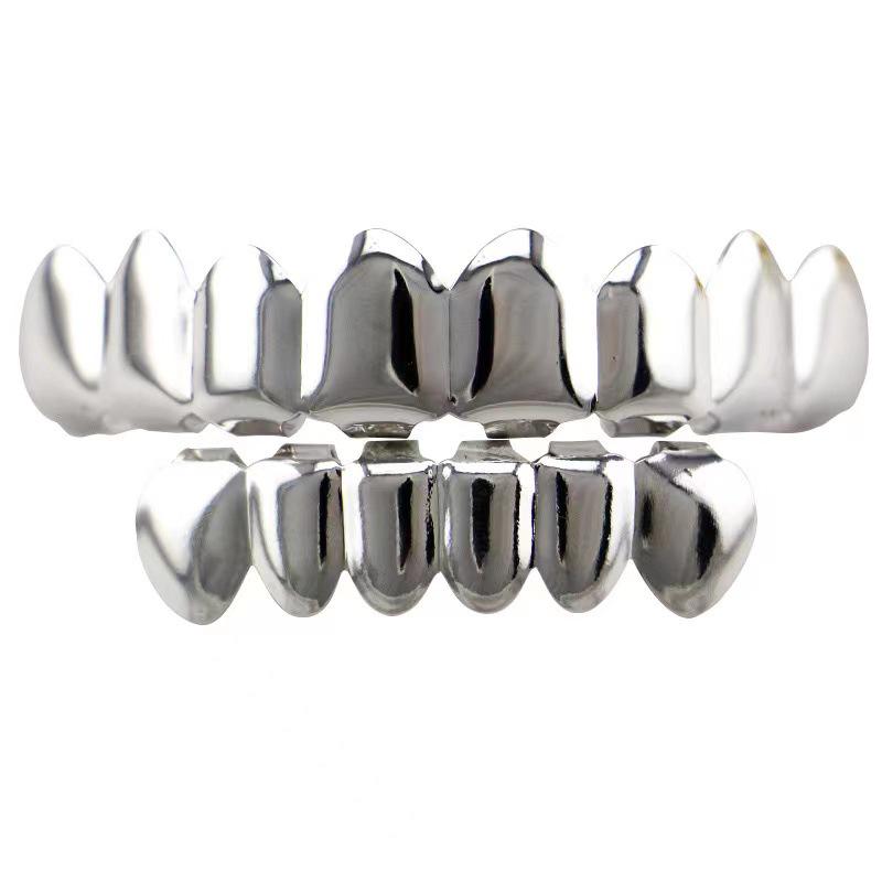 Classic Eight-Tooth Hip-Hop Grillz: Polished American & European Style