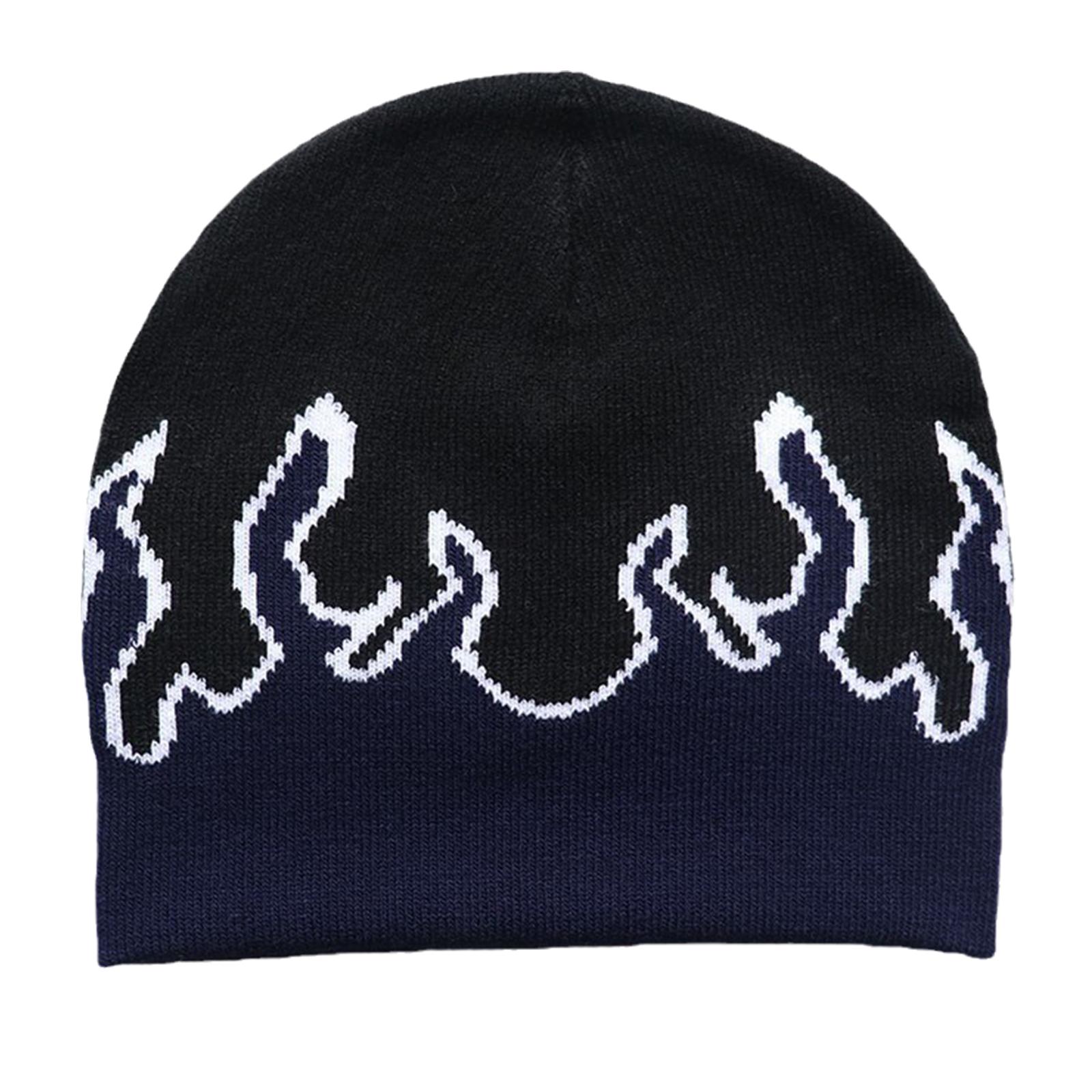 

Шапки Y2K Flame Beanie Вязаная шапка-бини Fire Flame Beanie Шапка с напуском и графическим рисунком Skullies Шапка-бини Flame Skull Cap темно-синий