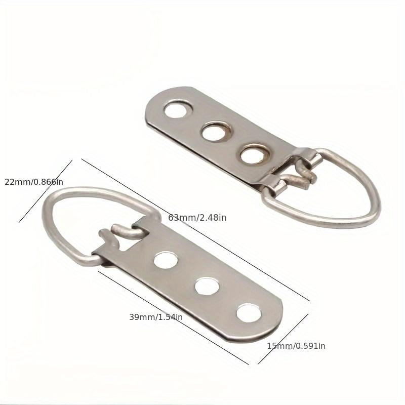 8 sad praktických robustních D-kroužkových rámů na malířský stojan s 3otvorovým nástěnným stylem z nerezové oceli a bezšroubovými závěsnými sadami