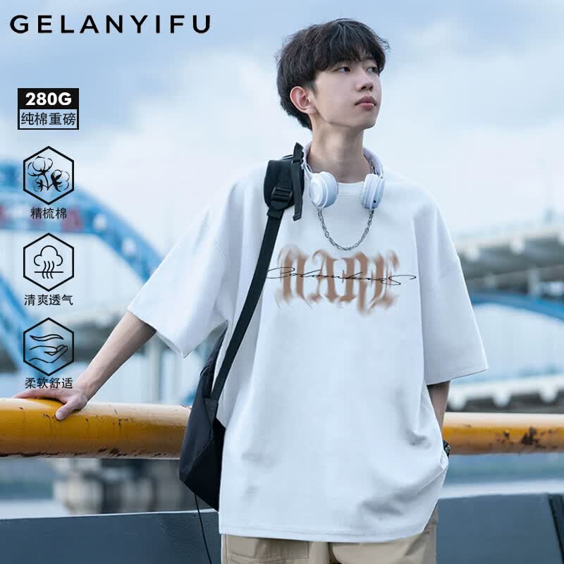 

GELANYIFU Men s Heavyweight Cotton Loose Fit T-Shirt 3XL