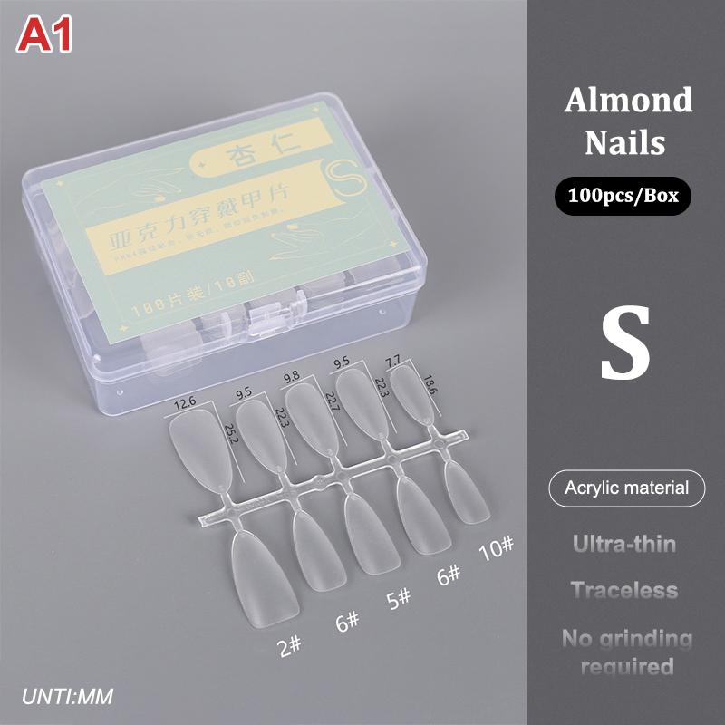 100Pcs/Box Matte Fake Nails No Polishing Press On False Nails Medium Short Design High Matt Soft Gel Nail Tips For Extension