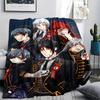 1PC Black Butler Print Flannel Blanket, High Quality All Seasons, Home Decor, Warmth and Comfort, Perfect for Christmas Gifts