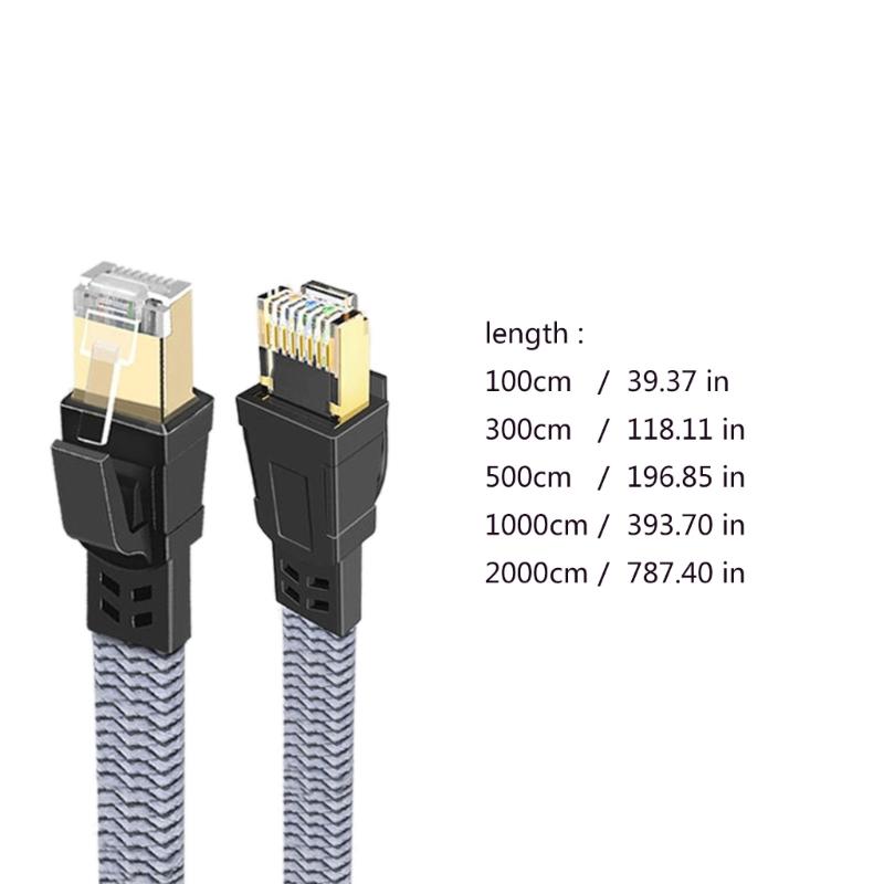Flat CAT8 Ethernet Cable for Fast Speed 40Gbps Data Transfer and Stable Connection Cord 1-20m Optional