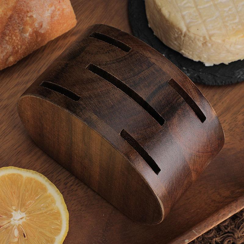 Stainless Steel & Acacia Wood Cheese Knife Set with Storage Base - 6-Piece