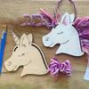 2026 Latest Models 20Pc Unfinished Wood Unicorn Cutouts DIY Craft Kits Wooden Hanging Ornaments Gift Tags for Party Favors Craft