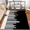Tappeto con motivo tastiera di pianoforte bianco e nero per soggiorno moderno Adatto per l'uso come antiscivolo per divani in soggiorno e camera da letto
