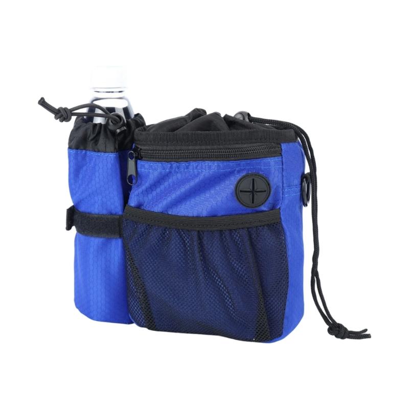 

Водонепроницаемая поясная сумка для дрессировки собак Портативный карман для лакомств для питомцев Регулируемый ремень Дозатор пакетов для отходов Полиэстер синий